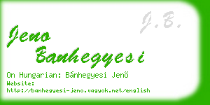 jeno banhegyesi business card