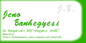 jeno banhegyesi business card